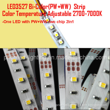 Color Temperature Adjustable Bi-Color LED3527 Strip (PR-FS3527CWWW120-DC)